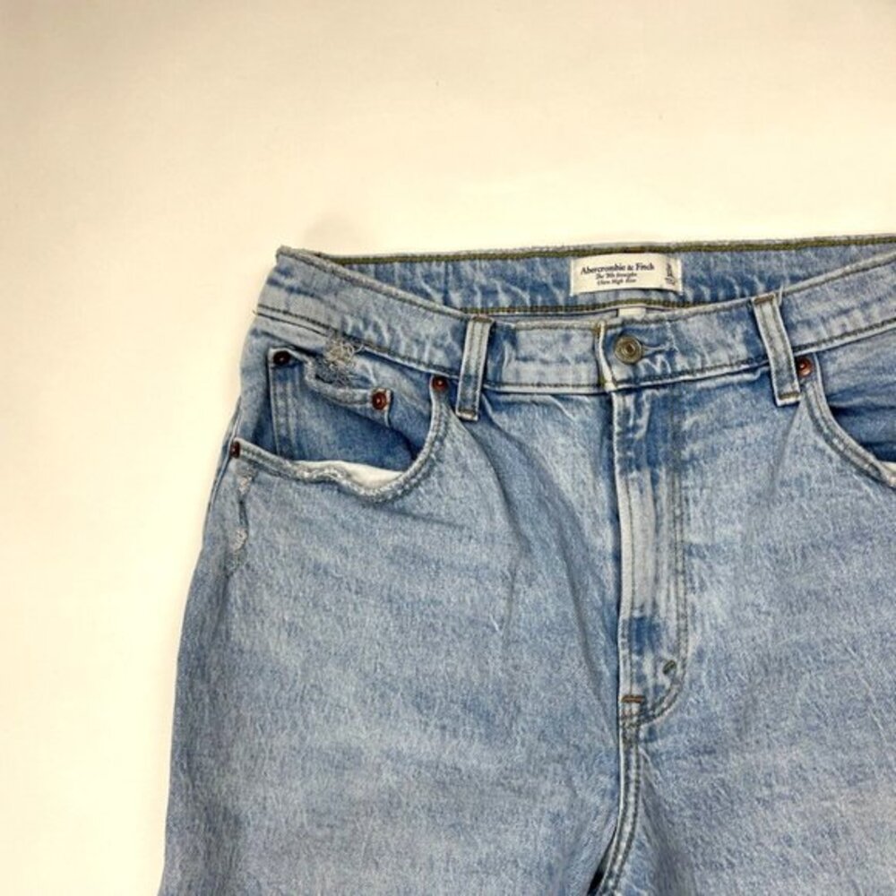 Abercrombie Fitch Ultra High Rise 90s Straight Curve Women 32 14 Vintage Denim - Picture 7 of 13